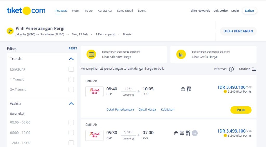 Cara Beli Tiket Pesawat di Tiket.com Yang Mudah dan Praktis Langkah 3