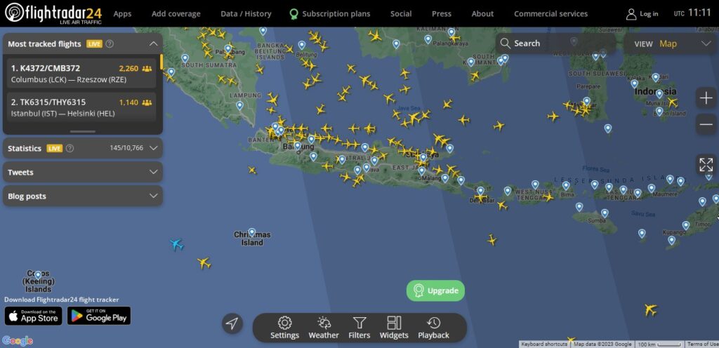 Cara Mengecek Posisi Pesawat Terbang Via Flight Radar