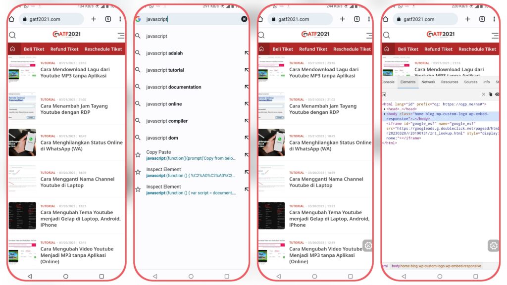 Cara Inspect Element di Chrome Android