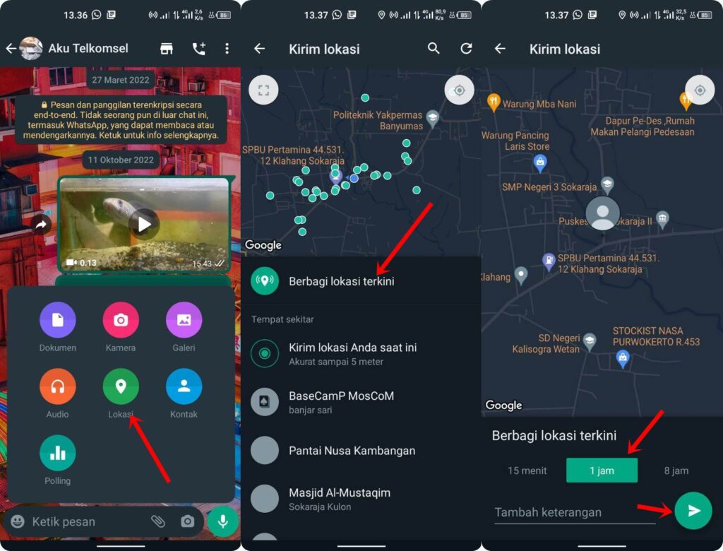 Serlok Lokasi Kamu Secara Live Saat di WA